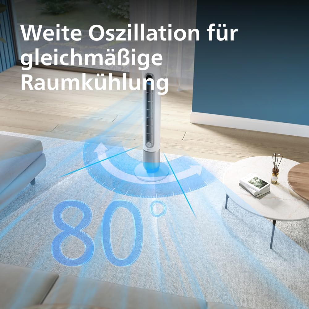 Produktbild: Philips Smarter Turmventilator 7000 Series – 8 – mit Zubehör
