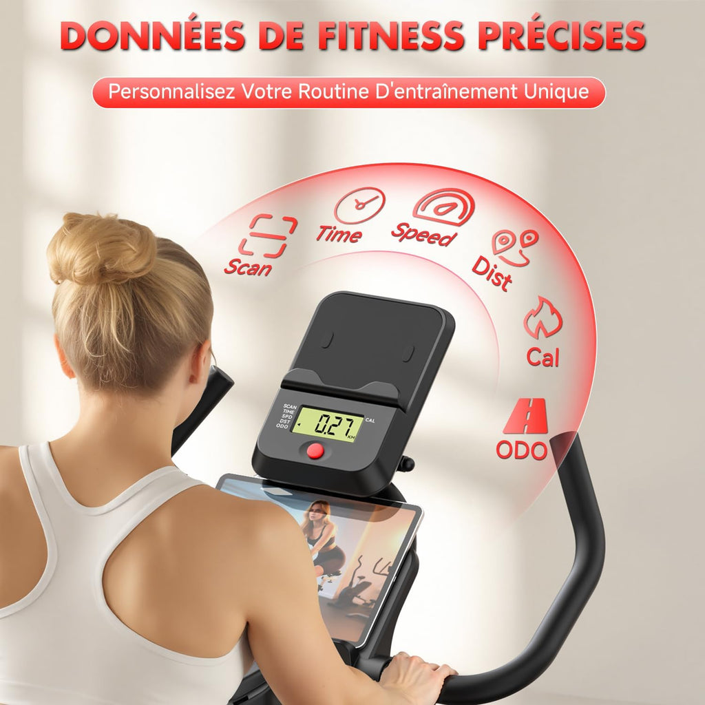 Velo d Appartement, CHAOKE Vélo d'appartement Silencieux avec Résistance Magnétique Réglable, Vélo d'exercice d'intérieur avec App et écran LCD, Pour Entra?nement Cardio, Capacité 150KG