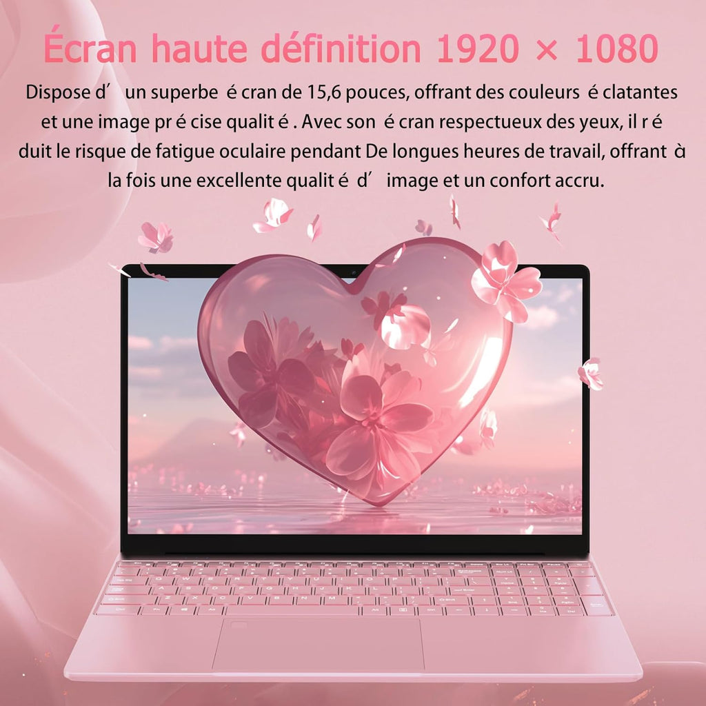 Pryloxen Ordinateur Portable Ultra-Fin 15 6" FHD IPS - Processeur Celeron N150 3 4 GHz  32 Go DDR4/1 to SSD  Clavier Rétroéclairé  Wi-FI 5G & Batterie 8000 mAh (360 × 275 × 18 mm  1 679 kg)