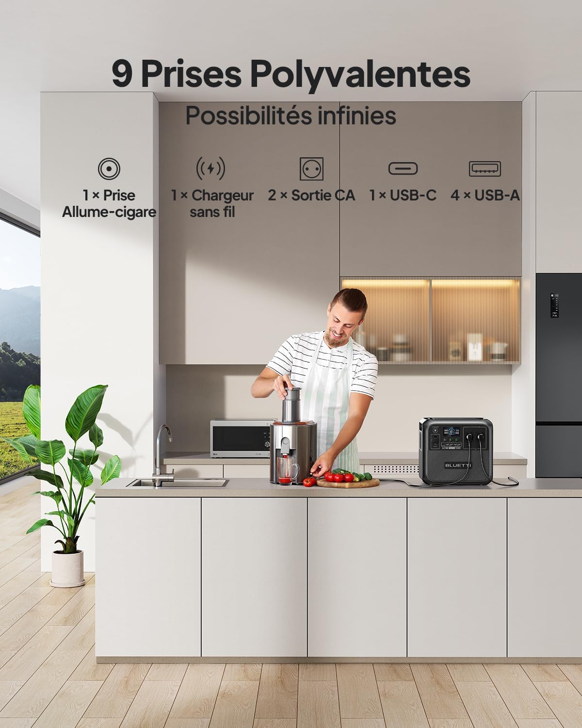 BLUETTI AC180 Générateur électrique Portable, 0-80% en 45 Min, 1152Wh Batterie LiFePO4 avec 2 Sorties CA 1800W (2700W Pic), Station d’énergie Portable pour Camping, Voyages, Panne de Courant