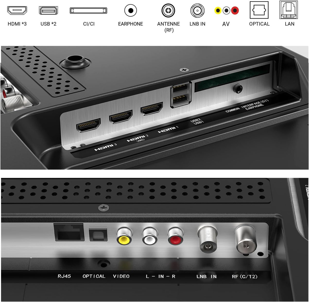 RCA VRS32HQ1 Smart TV 32 Pouces (80 cm) WiFi VIDAA Connectée Téléviseurs sans Bord avec Triple Tuner(DVB-C/S2/-T2)  Molotov  Netflix  Prime Video  +  Youtube - 2024