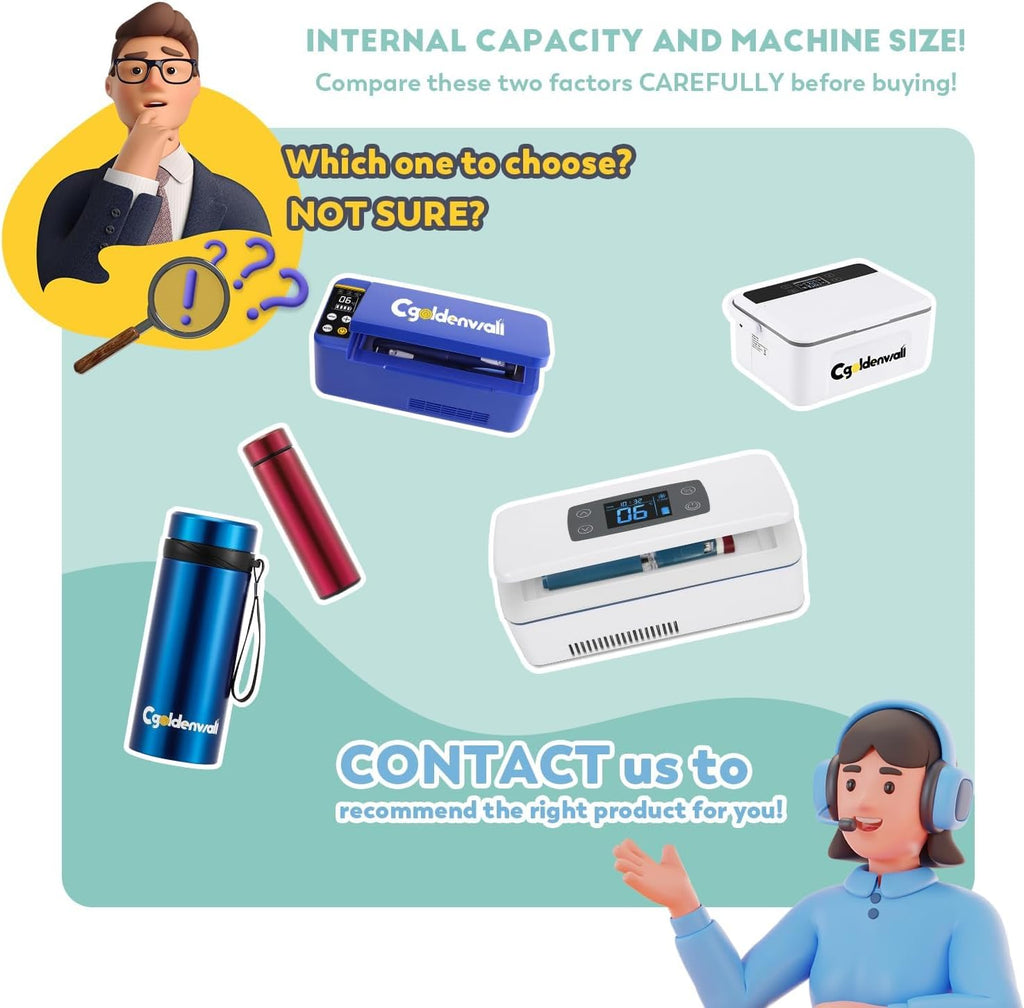 CGOLDENWALL Portable Réfrigérateur à Insuline Glacière 2~8℃ Drug Reefer Mini Médecine Réfrigéré Bo?te de Voyage avec Grande Espace Froid 175 * 60 * 26 mm - batterie en travail de 12 hours
