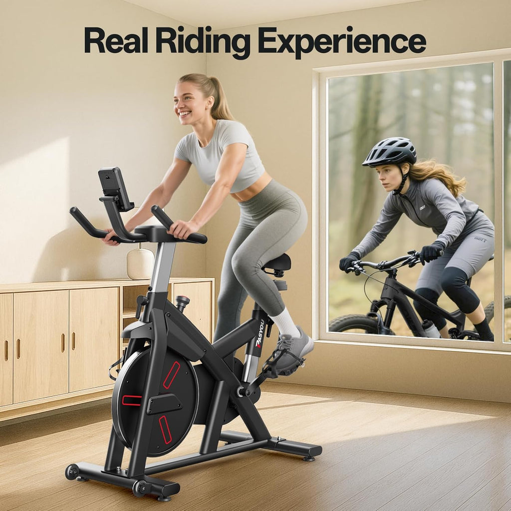 Pasyou VéLo D'Appartement Avec RéSistance MagnéTique, VéLo De Fitness, Entra?Nement Cardio En Salle Velo Spinning, Stationnaires à La Maison Avec Moniteur, Support De Tablette
