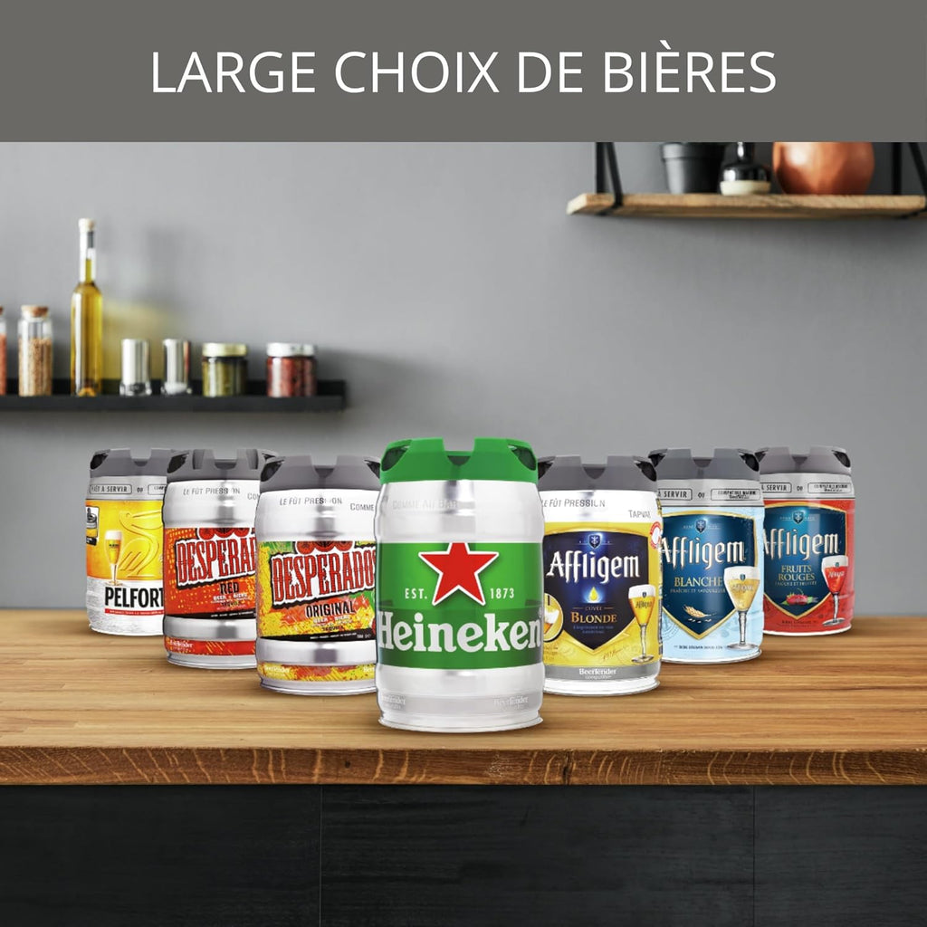 Krups Beertender Machine bière pression  F?ts de 5 L  Témoin lumineux  Bière fra?che  Installation facile  Indicateur température  Indicateur volume restant  Loft Edition Silver VB700E00