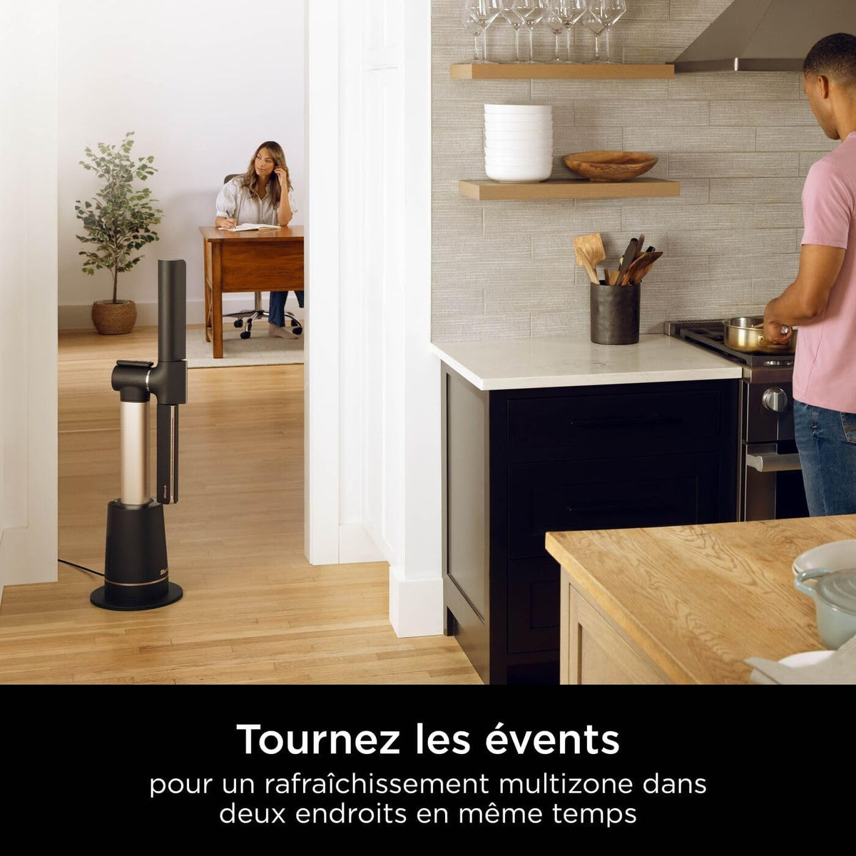 Shark TurboBlade Ventilateur colonne sans pale, Rafra?chissement multidirectionnel à haute vitesse jusqu’à 20 mètres, Discret, 10 vitesses, 180°, Facile à nettoyer, Ventilateur blanc TF200SEU