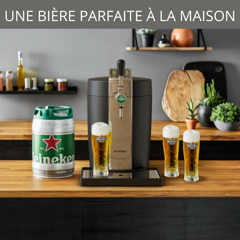 KRUPS BEERTENDER Machine à bière pression, Compatible avec les f?ts de 5 L, Tireuse à bière, Pompe à bière, Indicateur température, Indicateur volume restant VB700800