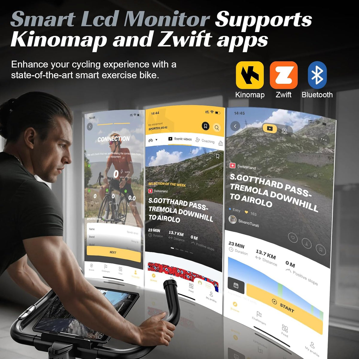 LABGREY Vélo d'Appartement, Vélo de Fitness d'Exercice d'Intérieur Silencieux avec écran LCD, Guidon et Siège Réglables, Résistance Ajustable pour l'Entra?nement Cardio à la Maison