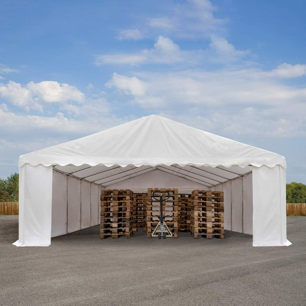 TOOLPORT Tente de Stockage 6x12 m abri bache PVC 700 N imperméable Blanc