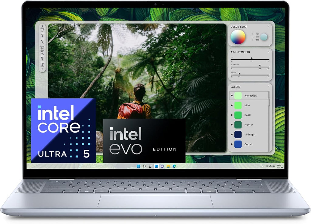 Dell Inspiron 16 PC Portable 2-en-1 écran 16" FHD+ (1920 x 1200)  Intel Core Ultra 5 Series 1  Graphique Intel  16 Go RAM  512 Go SSD  Windows 11 Home  Clavier AZERTY rétroéclairé  Bleu