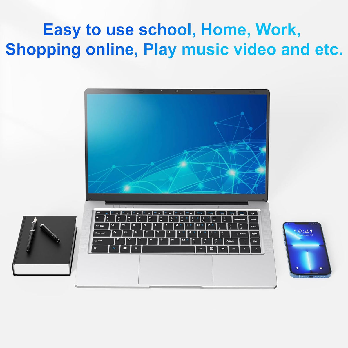Ordinateur Portable 14 1" Pouces laptop  6 Go de RAM  128 Go de SSD  N4000 Celeron Dual-Core  Wi-Fi Bluetooth 2 4/5 0G  1366 * 768 IPS  Design sans Ventilateur  Inclus une Souris  Clavier à Membrane.