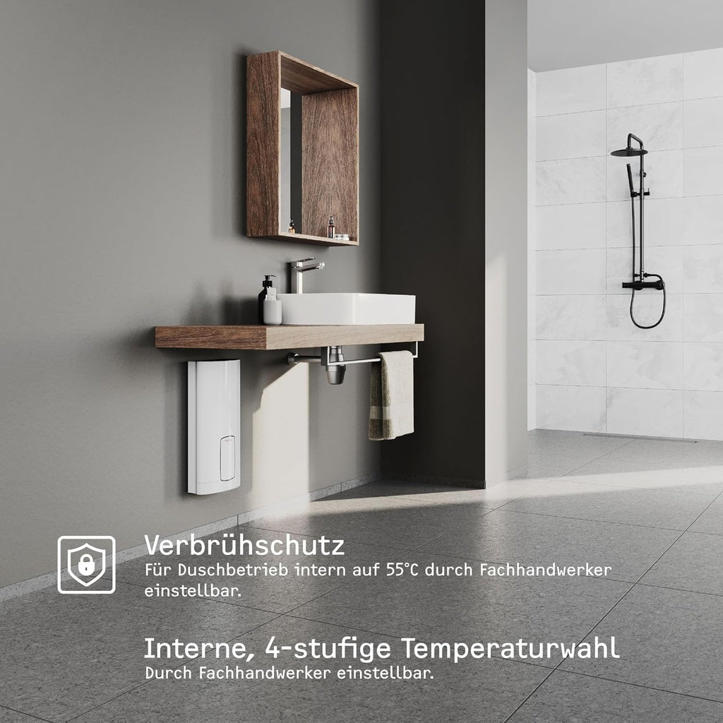 STIEBEL ELTRON Chauffe-eau électronique HDB-E 27 Tendance, température précise grace à la technologie 2i, température souhaitée réglable en interne, certifié VDE, 204210