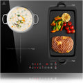 KICHPOWER Plaque Induction 4 Feux, 1 Zone Flexible, Plaque Induction 60cm Encastrable, Plaque de Cuisson électrique, Boost Fonction, Commande Tactile, 6000W, 9 Niveaux de puissance, Minuterie 1-99 Min