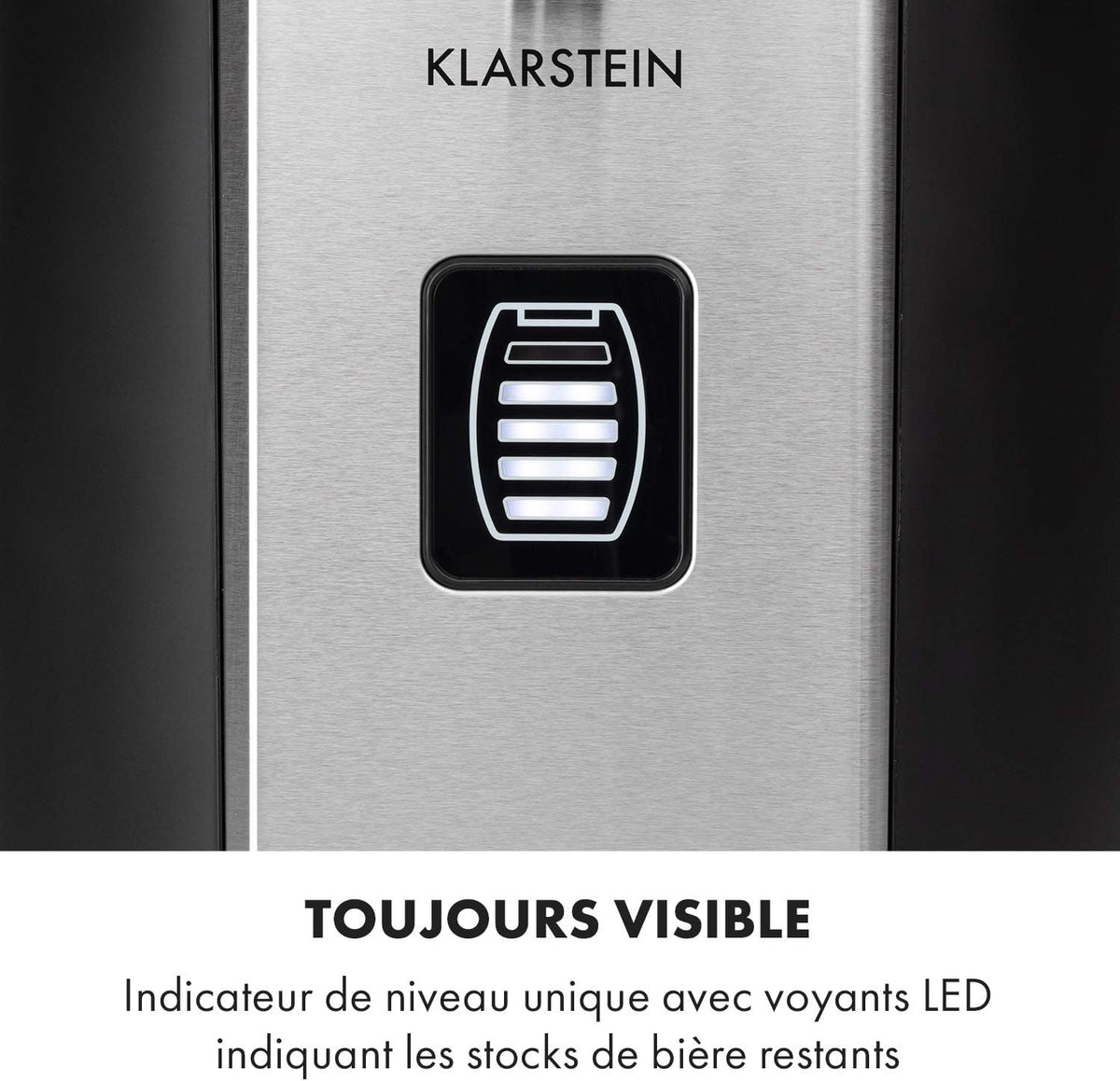 Klarstein Beerkules - Tireuse à bière universelle  Pour tous les f?ts de 5L  Avec ou sans cartouche de CO2  Refroidissement en 4 h  Bo?tier en plastique & acier inoxydable  noir