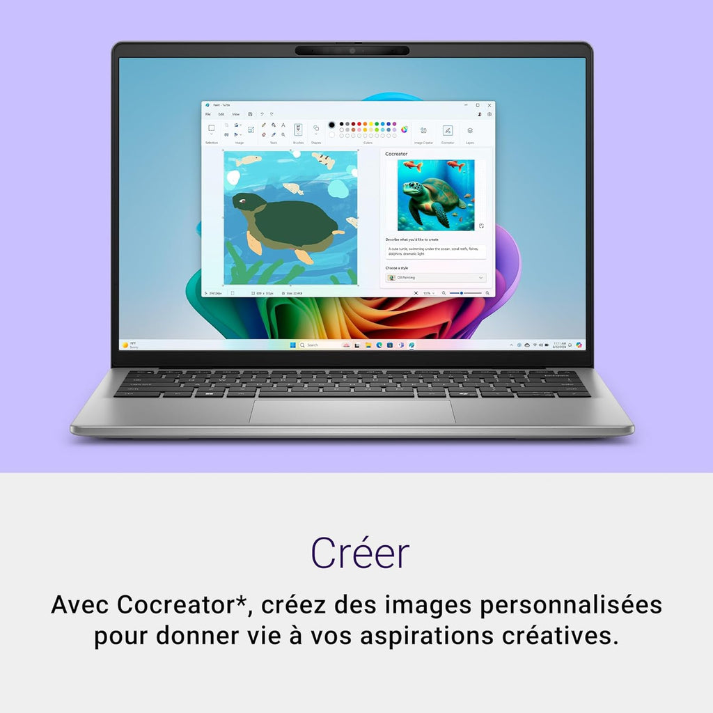 Dell Inspiron 14 (5441) Copilot+ PC Portable 14" écran FHD+ 60 Hz  Snapdragon X Plus  16 Go RAM  512 Go SSD  Qualcomm Adreno  Windows 11 Home  Clavier rétroéclairé AZERTY - Gris Titane