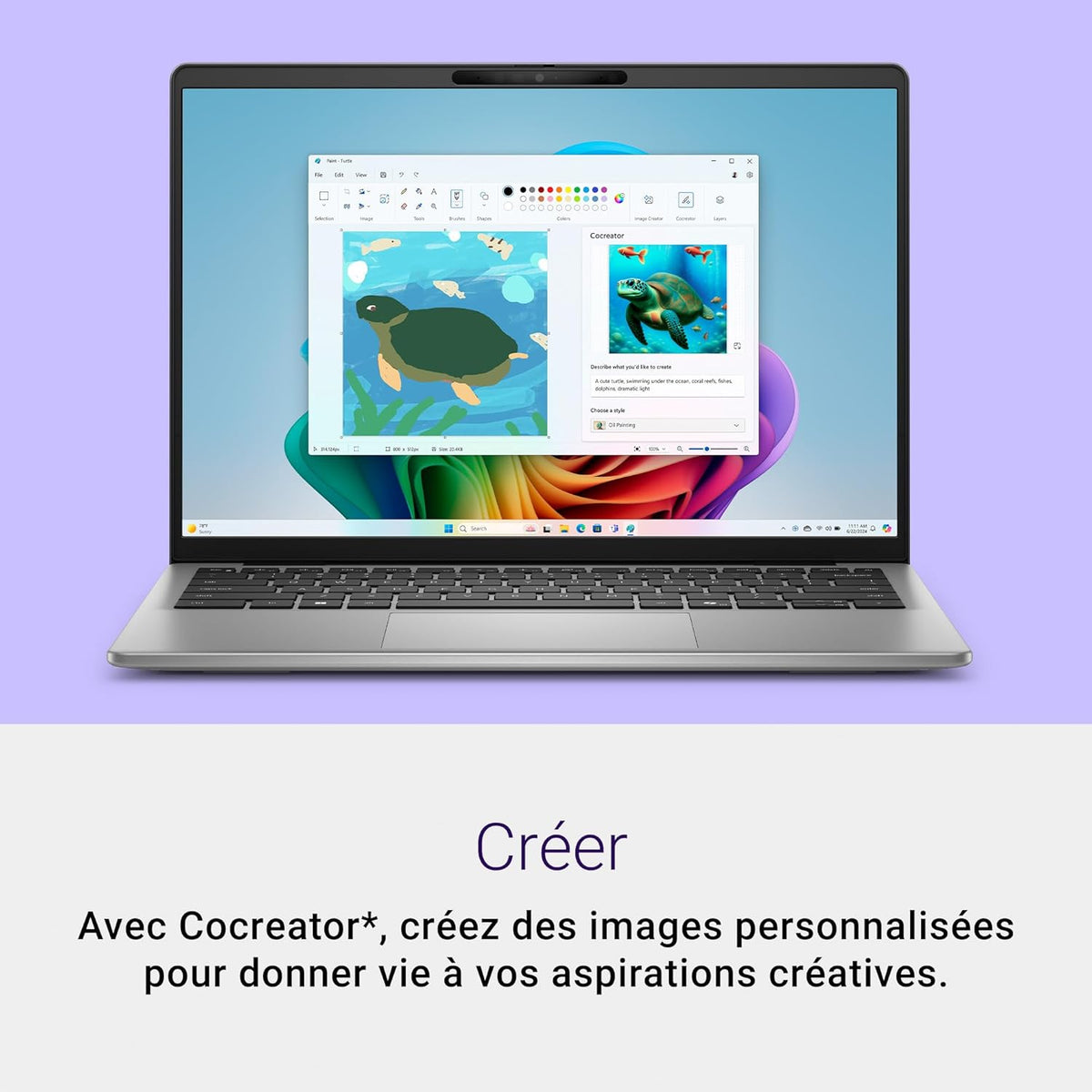 Dell Inspiron 14 (5441) Copilot+ PC Portable 14" écran FHD+ 60 Hz  Snapdragon X Plus  16 Go RAM  512 Go SSD  Qualcomm Adreno  Windows 11 Home  Clavier rétroéclairé AZERTY - Gris Titane