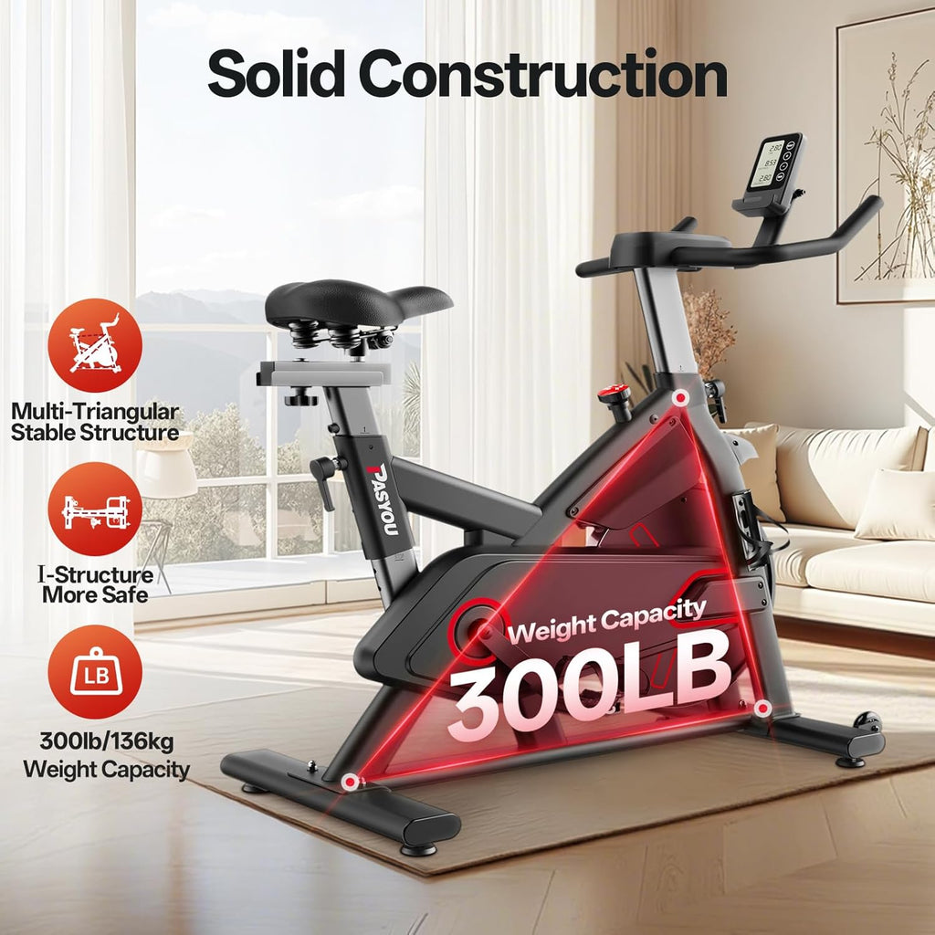 Pasyou VéLo D'Appartement Avec RéSistance MagnéTique, VéLo De Fitness, Entra?Nement Cardio En Salle Velo Spinning, Stationnaires à La Maison Avec Moniteur, Support De Tablette
