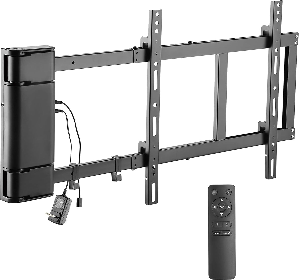 RICOO Support TV Mural orientable motorisé SE2544 Meuble de téléviseur Suspendu PC Plasma Smart OLED incurvé Fixation Murale télé LED LCD 3D 4K VESA 200x200 400x400 Universel avec télécommande