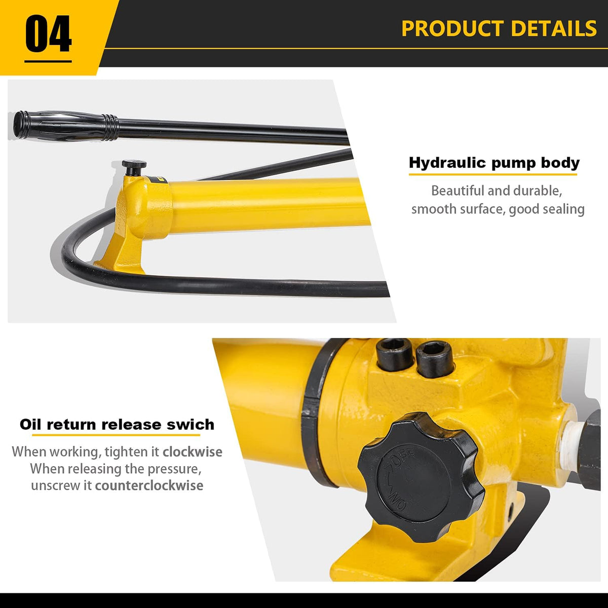CGOLDENWALL CP-700 Pompe Hydraulique Manuelle  avec Tuyau de 1 8m  Haute Pression 700kg/cm2  Contenu en Huile 900cc  pour Utilisation avec Variété d'Outils Hydrauliques