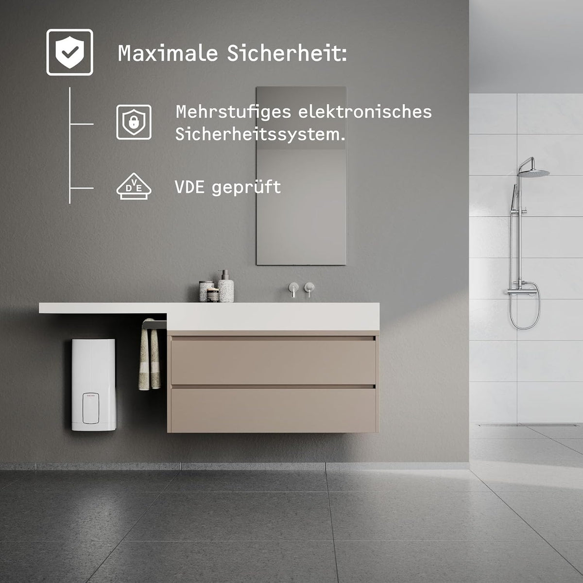 STIEBEL ELTRON Chauffe-eau électronique HDB-E 27 Tendance, température précise grace à la technologie 2i, température souhaitée réglable en interne, certifié VDE, 204210