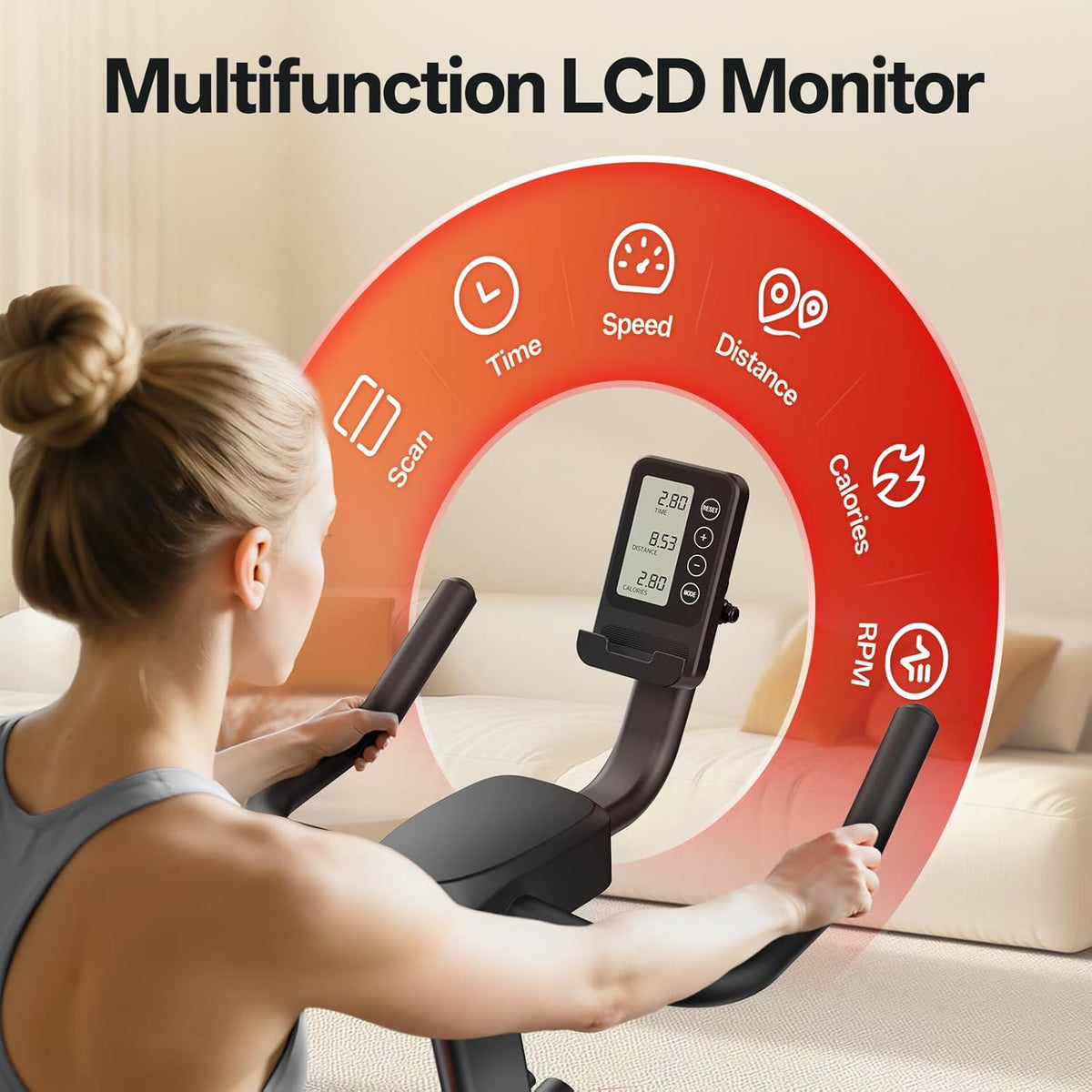Pasyou VéLo D'Appartement Avec RéSistance MagnéTique, VéLo De Fitness, Entra?Nement Cardio En Salle Velo Spinning, Stationnaires à La Maison Avec Moniteur, Support De Tablette