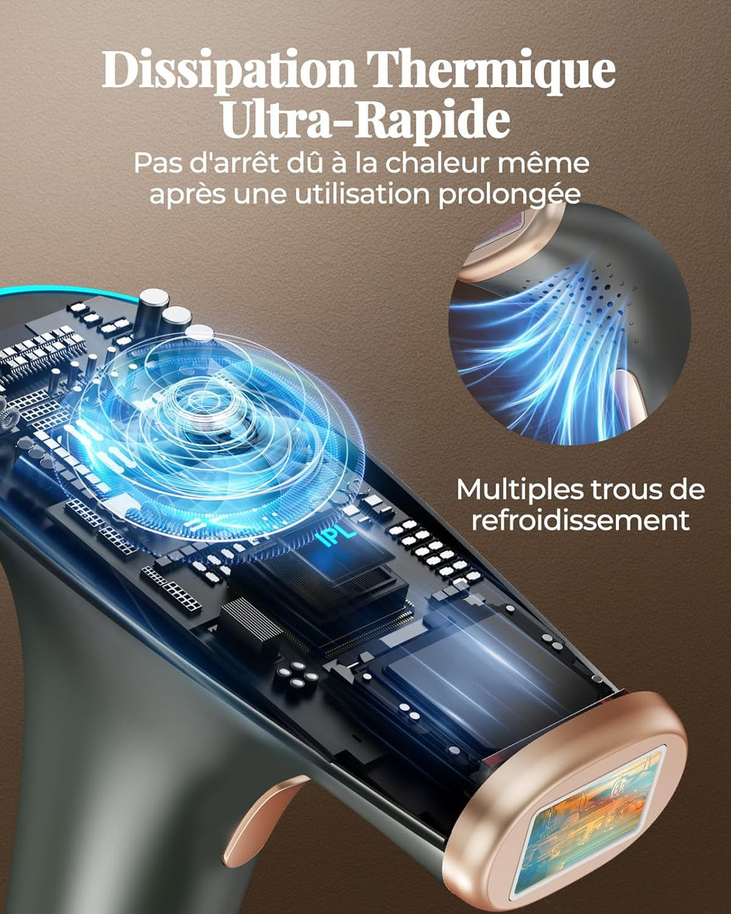 TIIMAGIC épilateur Lumière Pulsée, 9 Niveaux d'énergie IPL épilateur Définitif, 3 en 1 [HR/SC/RA] épilation Hair Removal Indolore pour Visage/Aisselles/Bikini, Femme, Homme - Noir