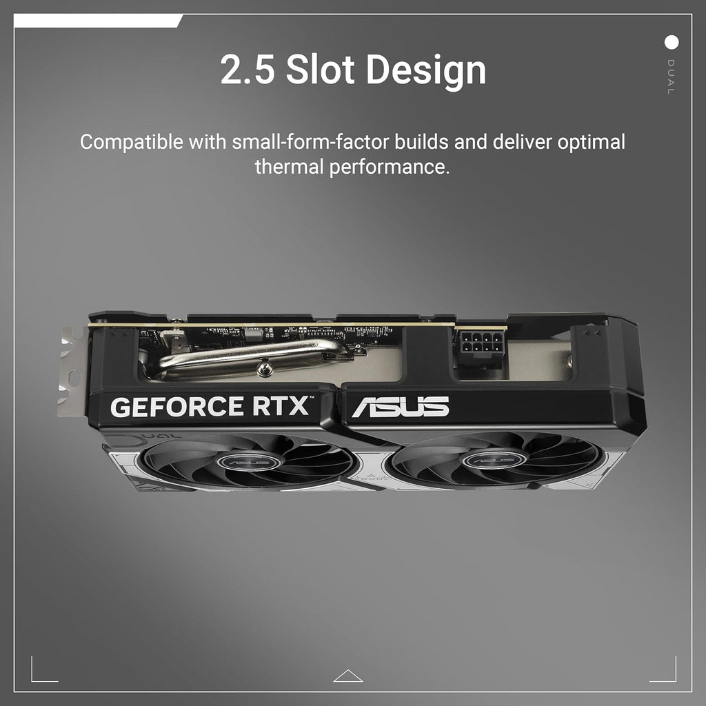 Asus Dual NVIDIA GeForce RTX 5060 Ti 16GB GDDR7 OC Edition – Carte Graphique (PCIe 5.0  DLSS 4  HDMI 2.1b  DisplayPort 2.1b  2.5-Slot  Ventilateurs axiaux  Technologie 0dB  Dual BIOS)
