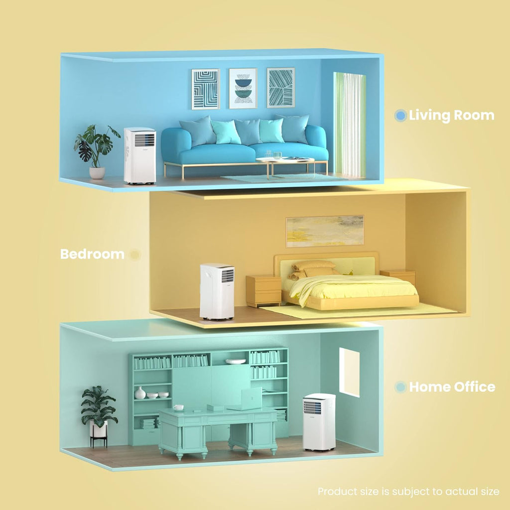 COMFEE' Climatiseur Mobile 9000 BTU/h 2,6kW, 3-EN-1 Refroidisseur Déshumidificateur Ventilateur, Fonction Follow me, Minuterie, Mode nuit, Pour salon et maison de 33㎡/88m3, MPPH-09CRN7, R290