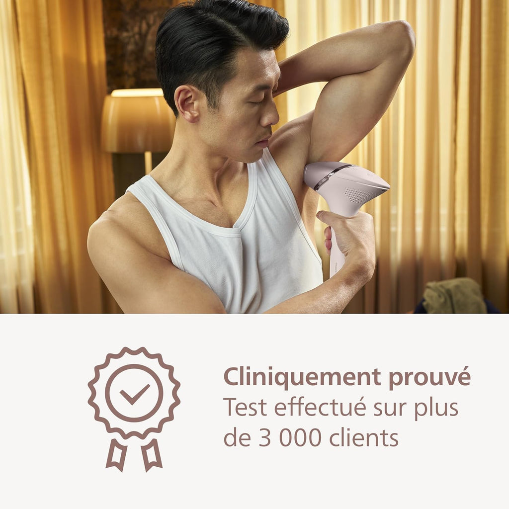 Philips Lumea série 9000, épilateur à lumière pulsée, alternative à l'épilation , technologie SenseIQ, 4 accessoires pour corps, visage, maillot et aisselles, usage avec ou sans fil, BRI957/00