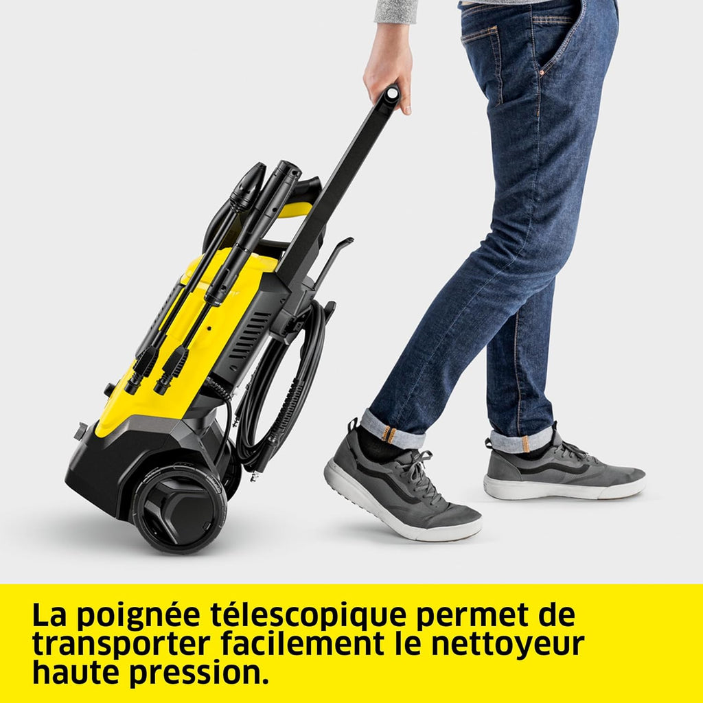 K?rcher Nettoyeur Haute Pression K 4 FJ Home, Pression max. 130 bar, Débit : 420 l/h, Surface : 30 m2/h, Filtre à Eau, Poids : 5,7 kg, Pistolet HP, Rotabuse, Lance Vario Power, Buse à Mousse, Home Kit
