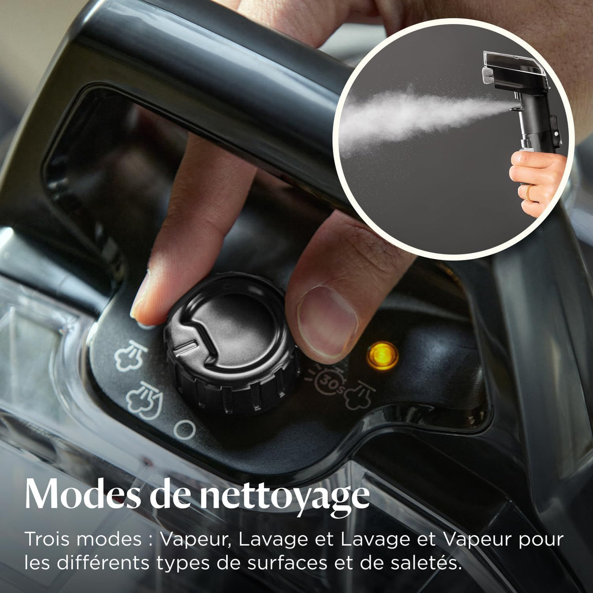 BISSELL SpotClean HydroSteam, Shampouineuse Canapé, Moteur Puissant de 1000W, Nettoyeur Vapeur avec Technologie HydroSteam, Nettoyeur pour Tapis, Moquettes, Meubles, Tissus, Voiture & Plus, 3689N