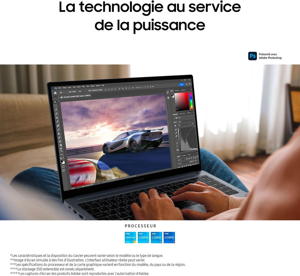 Galaxy Book4  Ordinateur Portable 15.6''  Intel Core i5  8Go RAM  256Go SSD  Clavier AZERTY FR  Gris  Windows 11 Home