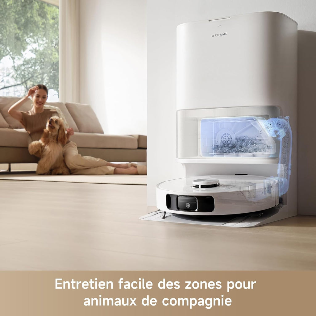 DREAME L10s Ultra Gen 2 Robot Aspirateur Laveur 10 000 Pa, Technologie MopExtend RoboSwing, Base Entièrement Automatique, Mode Animaux, 32 réglages de niveau d'eau, Système de lavage des sols DuoScrub