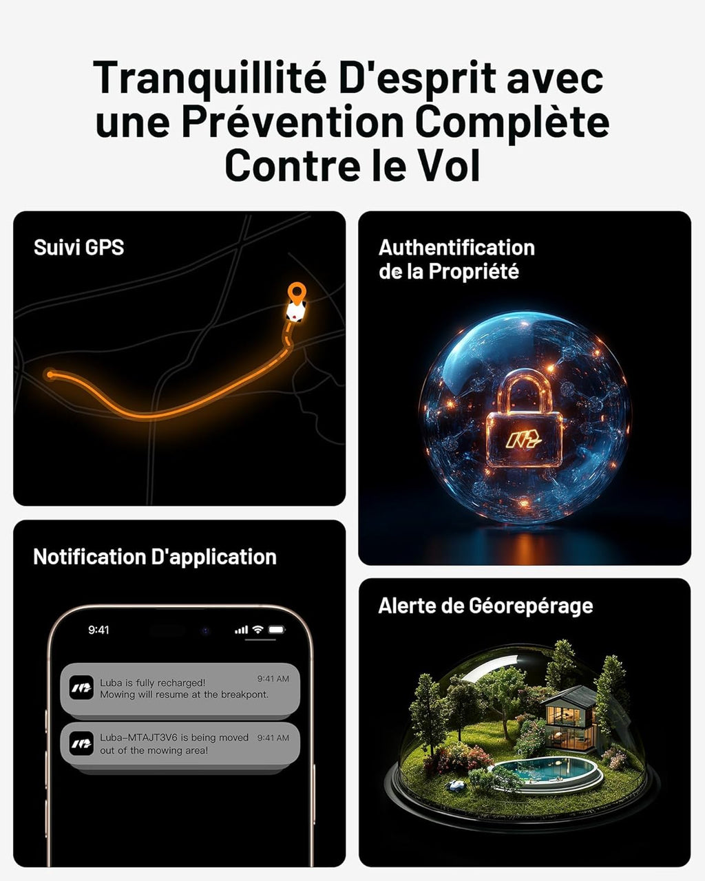 MAMMOTION LUBA 2 AWD 3000X Robot Tondeuse sans Fil Périphérique, NetRTK+Vision, Aucune Antenne RTK Requise, Recommandé 3000m2, Pentes à 80%, Hauteur de Coupe 25-70 mm,avec Module 4G
