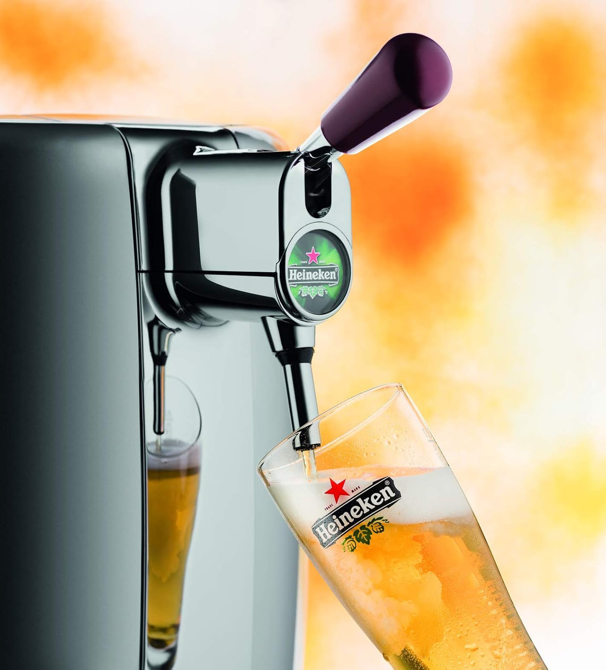 Krups BeerTender Silver et chrome  Machine à bière  Pression pour la maison  Tireuse à bière  Pompe à bière  Coffret 2 verres YY2931FD