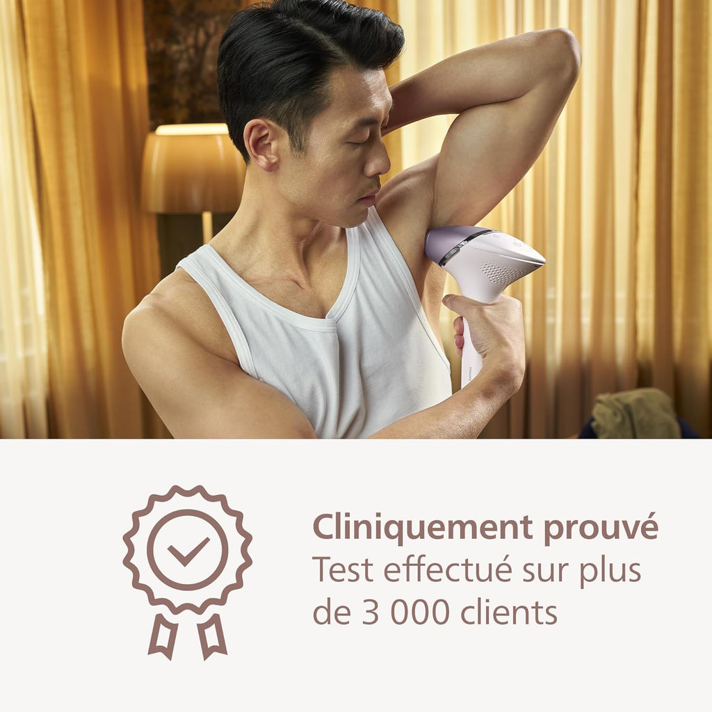 Philips Lumea série 8000, épilateur à lumière pulsée, alternative à l'épilation , technologie SenseIQ, 4 accessoires pour corps, visage, maillot, aisselles, tondeuse-stylo compact, BRI949/00