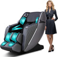 HealthRelife Fauteuil de Massage en Classe Affaires avec Massage corporel Complet, Scan corporel, Massage shiatsu, Extension Automatique du Support pour Les Mollets et Massage des Mollets Noir-Gris
