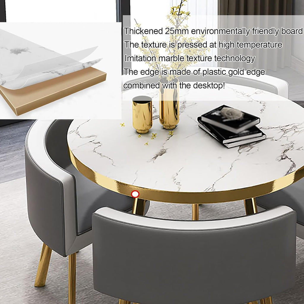 Table à Manger Ronde,Ensemble Table Et Chaise Salle A Manger,Table De Cuisine 4 Personnes,Table Chaise Encastrable,Petites Tables De Salle De Conférence,Table De Bureau Simple,Table Ronde 90 Cm (Size