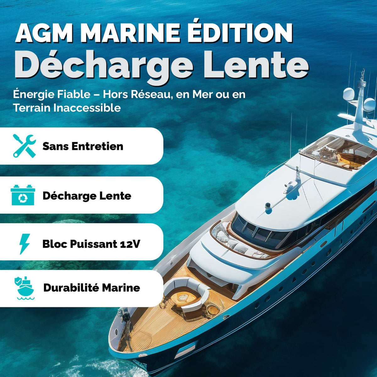 Batterie AGM 100Ah 12V Décharge Profonde Sans Entretien étanche – Accumulateur Idéal pour Panneaux Solaires, Camping-Car, Voiture, Bateau, Fourgon Aménagé, Systèmes Photovolta?ques, énergie Solaire,