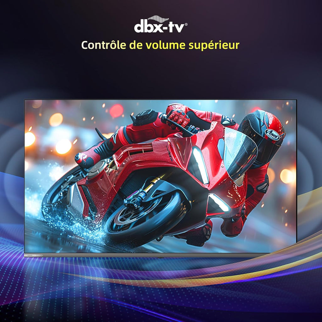 CHIQ L32QM9G 32 Pouces (80 cm) FHD Smart Téléviseur  QLED  HDR10  Google TV  Google Assistant  Tuner Triple  Dolby Audio  DBX-TV  Chromecast intégré  HDMI  USB  sans Cadre en Métal  Noir