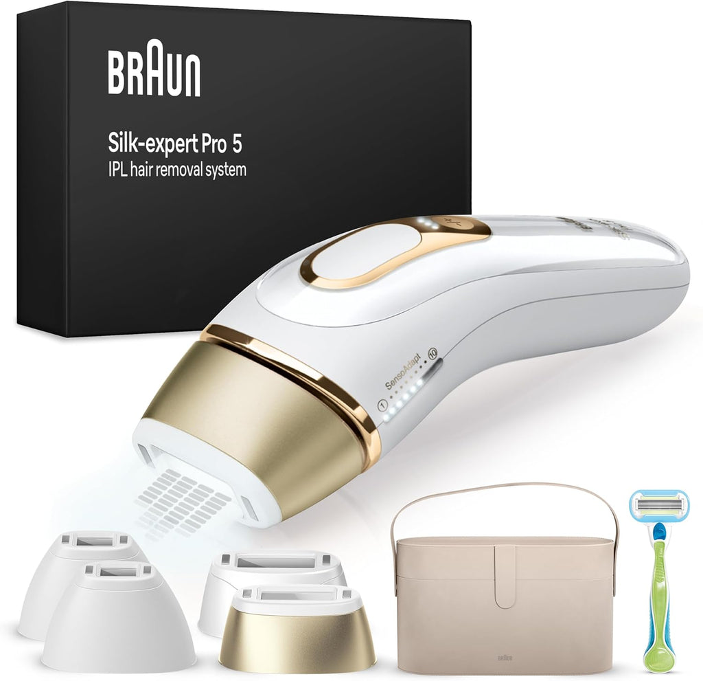 Braun épilateur à Lumière Pulsée Silk·expert Pro 5 PL5342, épilation Semi-Définitive, Alternative Au , Résultats En 2 Séances, Rasoir Venus, 4 Têtes Pour épiler Jambes, Visage, Maillot Et Plus