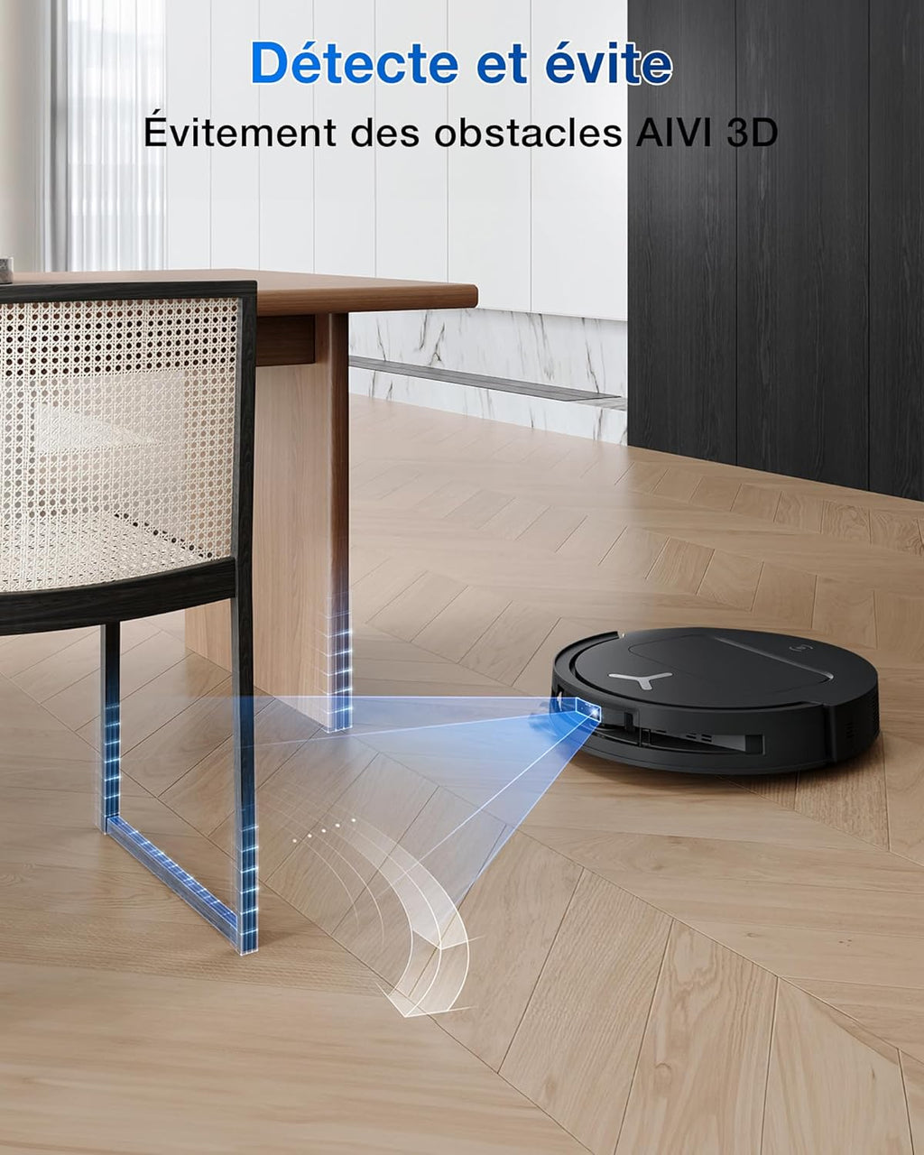 ECOVACS T50 Omni Aspirateur Robot avec Station, Puissance 15000Pa amélioré par T30 Pro Omni, Brosse latérale et serpillière Extensibles, ZeroTangle 2.0, AIVI 3D 2.0, Lavage à l'eau Chaude 75℃, Blanc