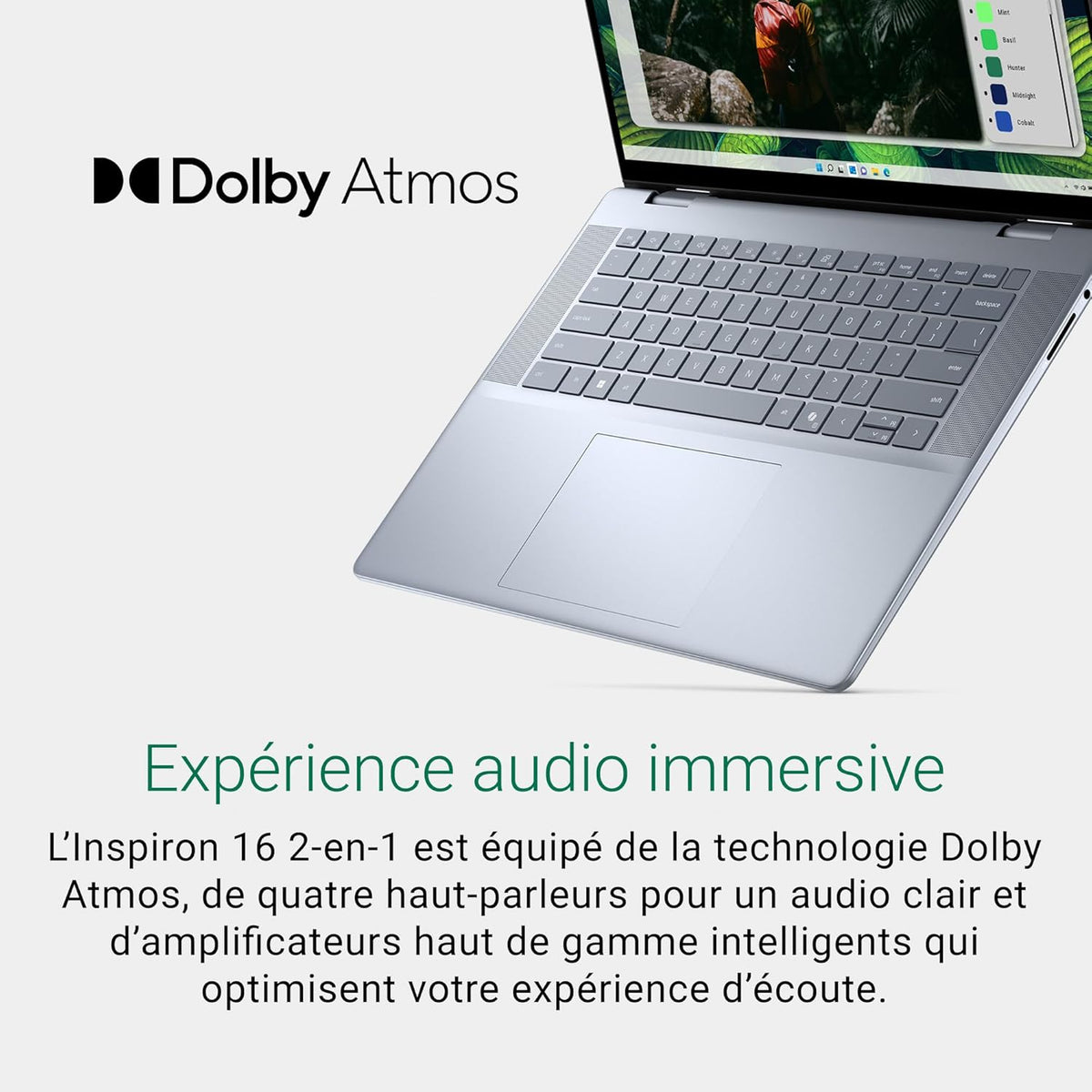 Dell Inspiron 16 PC Portable 2-en-1 écran 16" FHD+ (1920 x 1200)  Intel Core Ultra 5 Series 1  Graphique Intel  16 Go RAM  512 Go SSD  Windows 11 Home  Clavier AZERTY rétroéclairé  Bleu