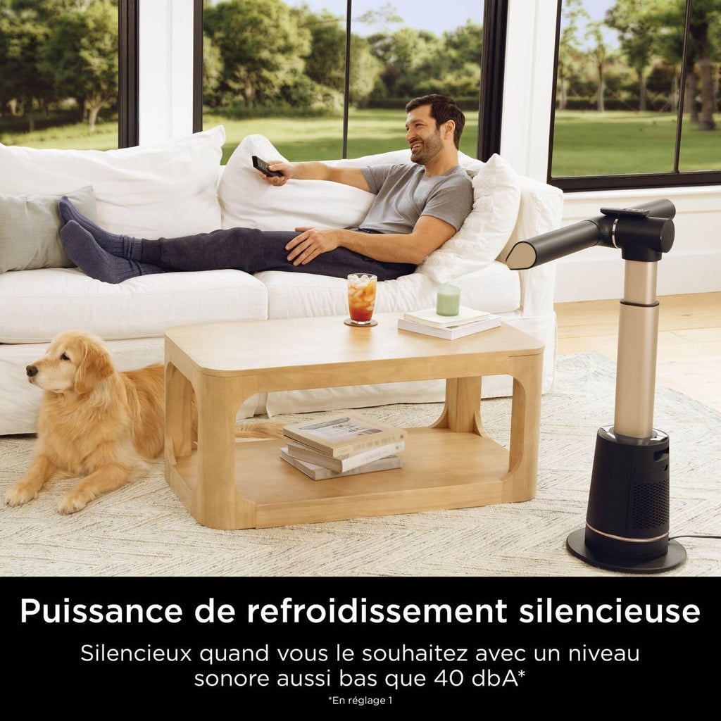 Shark TurboBlade Ventilateur colonne sans pale, Rafra?chissement multidirectionnel à haute vitesse jusqu’à 20 mètres, Discret, 10 vitesses, 180°, Facile à nettoyer, Ventilateur blanc TF200SEU