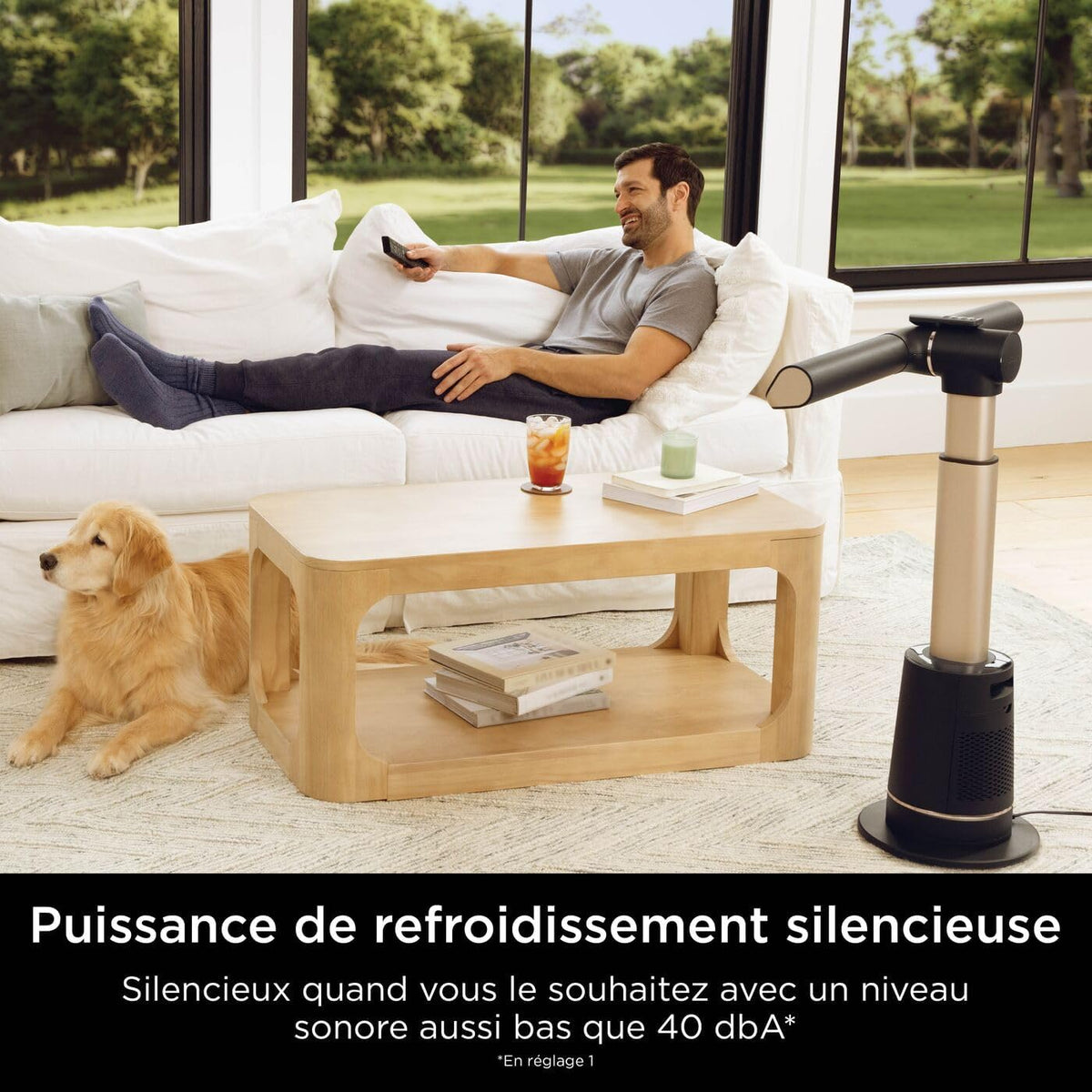 Shark TurboBlade Ventilateur colonne sans pale, Rafra?chissement multidirectionnel à haute vitesse jusqu’à 20 mètres, Discret, 10 vitesses, 180°, Facile à nettoyer, Ventilateur blanc TF200SEU