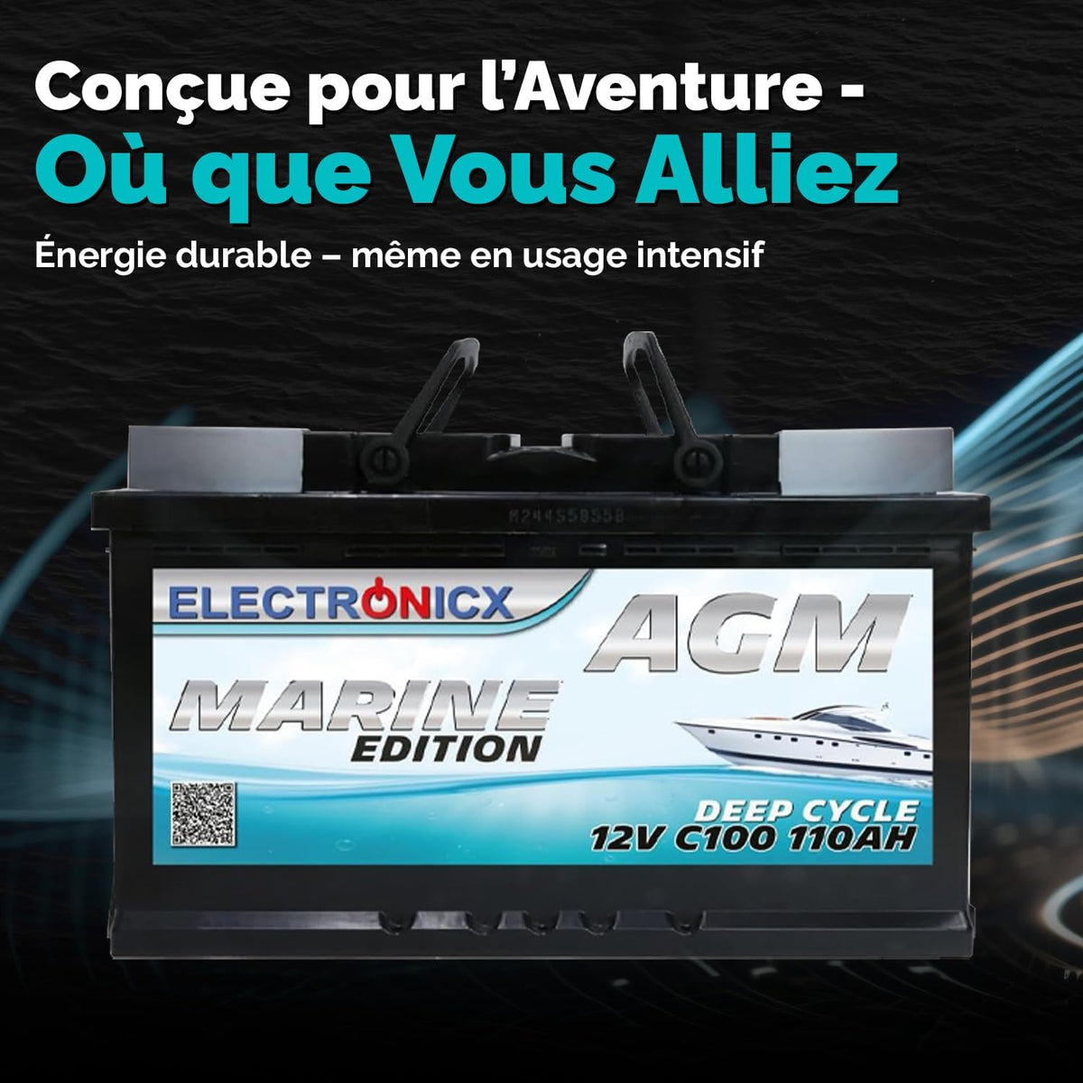Batterie AGM 100Ah 12V Décharge Profonde Sans Entretien étanche – Accumulateur Idéal pour Panneaux Solaires, Camping-Car, Voiture, Bateau, Fourgon Aménagé, Systèmes Photovolta?ques, énergie Solaire,