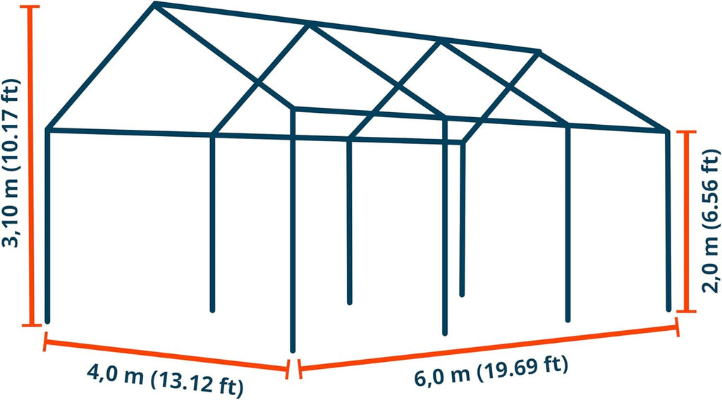 TOOLPORT Tente de Stockage 4x6 m abri bache PVC 700 N imperméable Vert foncé