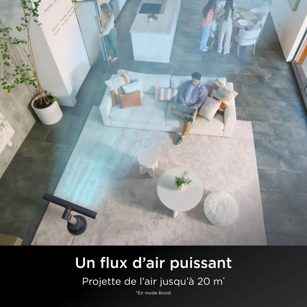 Shark TurboBlade Ventilateur colonne sans pale, Rafra?chissement multidirectionnel à haute vitesse jusqu’à 20 mètres, Discret, 10 vitesses, 180°, Facile à nettoyer, Ventilateur blanc TF200SEU