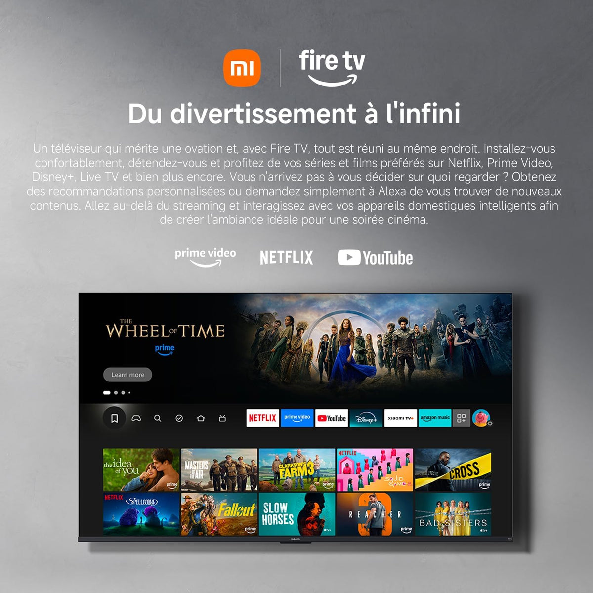Xiaomi TV F Pro 32, 81 cm (32 Pouces), QLED, Smart TV, Fire OS7, Contr?le Vocal Alexa, Dolby Audio?, DTS Virtual:X, DTS-HD, Compatible avec Apple AirPlay