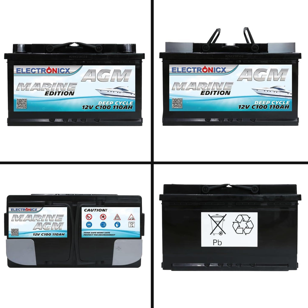 Batterie AGM 100Ah 12V Décharge Profonde Sans Entretien étanche – Accumulateur Idéal pour Panneaux Solaires, Camping-Car, Voiture, Bateau, Fourgon Aménagé, Systèmes Photovolta?ques, énergie Solaire,