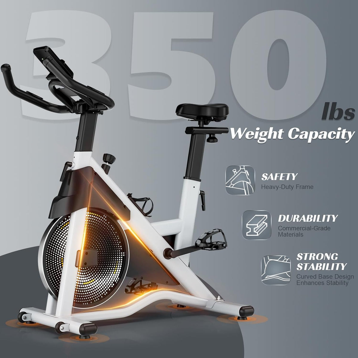LABGREY Vélo d'Appartement, Vélo de Fitness d'Exercice d'Intérieur Silencieux avec écran LCD, Guidon et Siège Réglables, Résistance Ajustable pour l'Entra?nement Cardio à la Maison